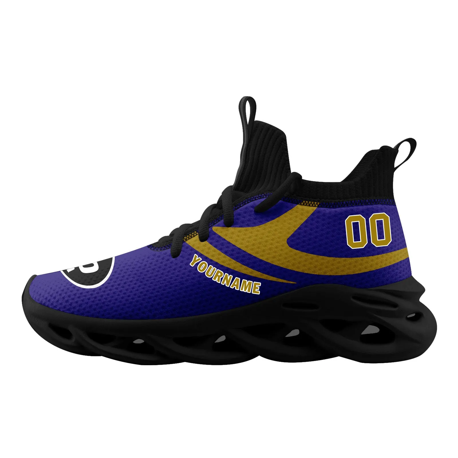 Custom Purple Baltimore Football Jersey and Sports Shoes Combo Offer Personalized Combo ZH-D025008-4