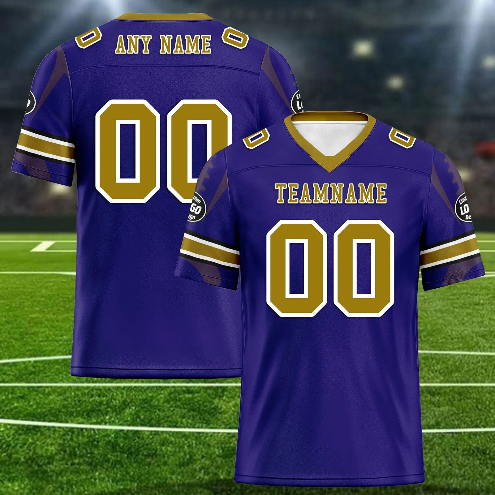 Custom Purple Baltimore Football Jersey and Sports Shoes Combo Offer Personalized Combo ZH-D025008-4