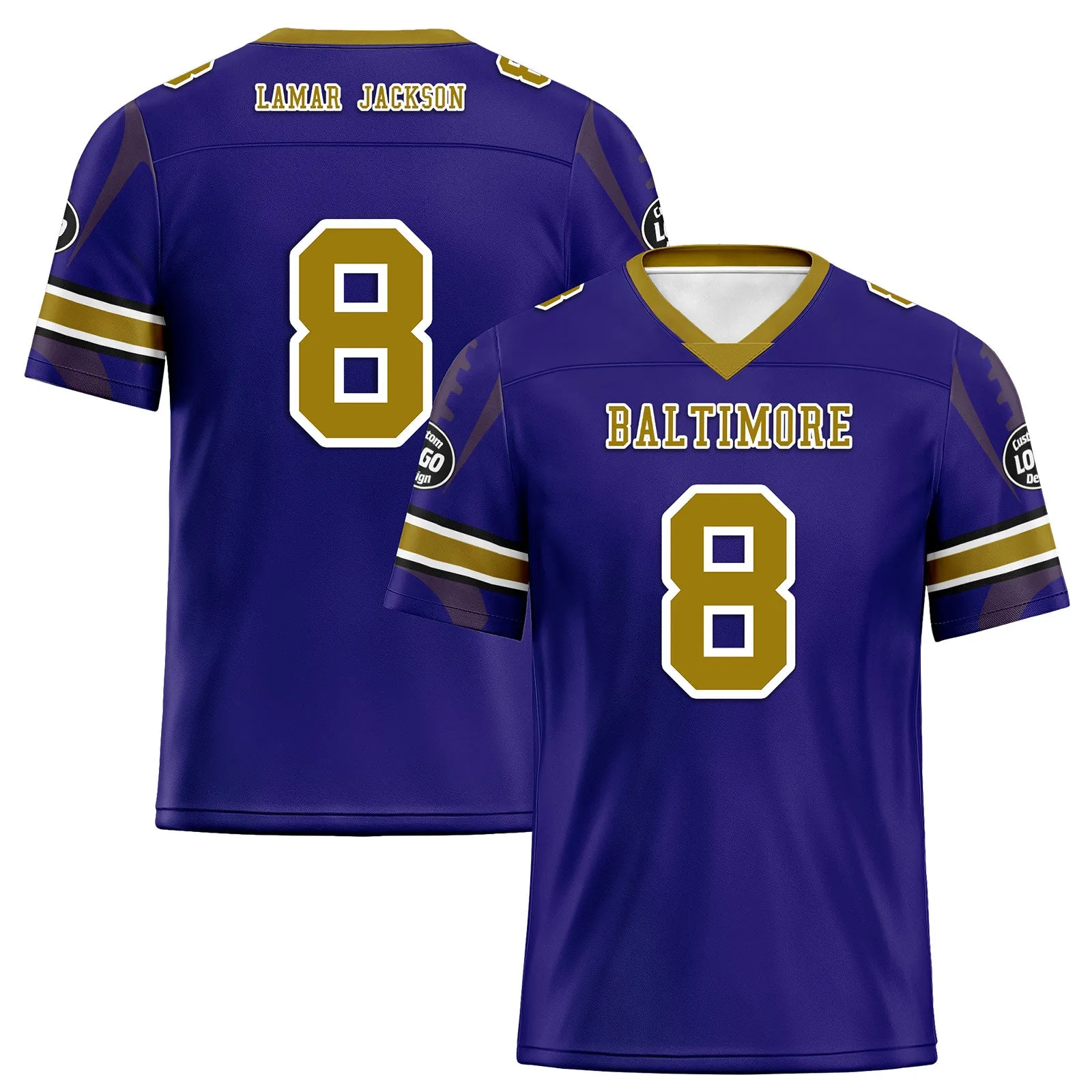 Custom Purple Baltimore Football Jersey and Sports Shoes Combo Offer Personalized Combo ZH-D025008-4