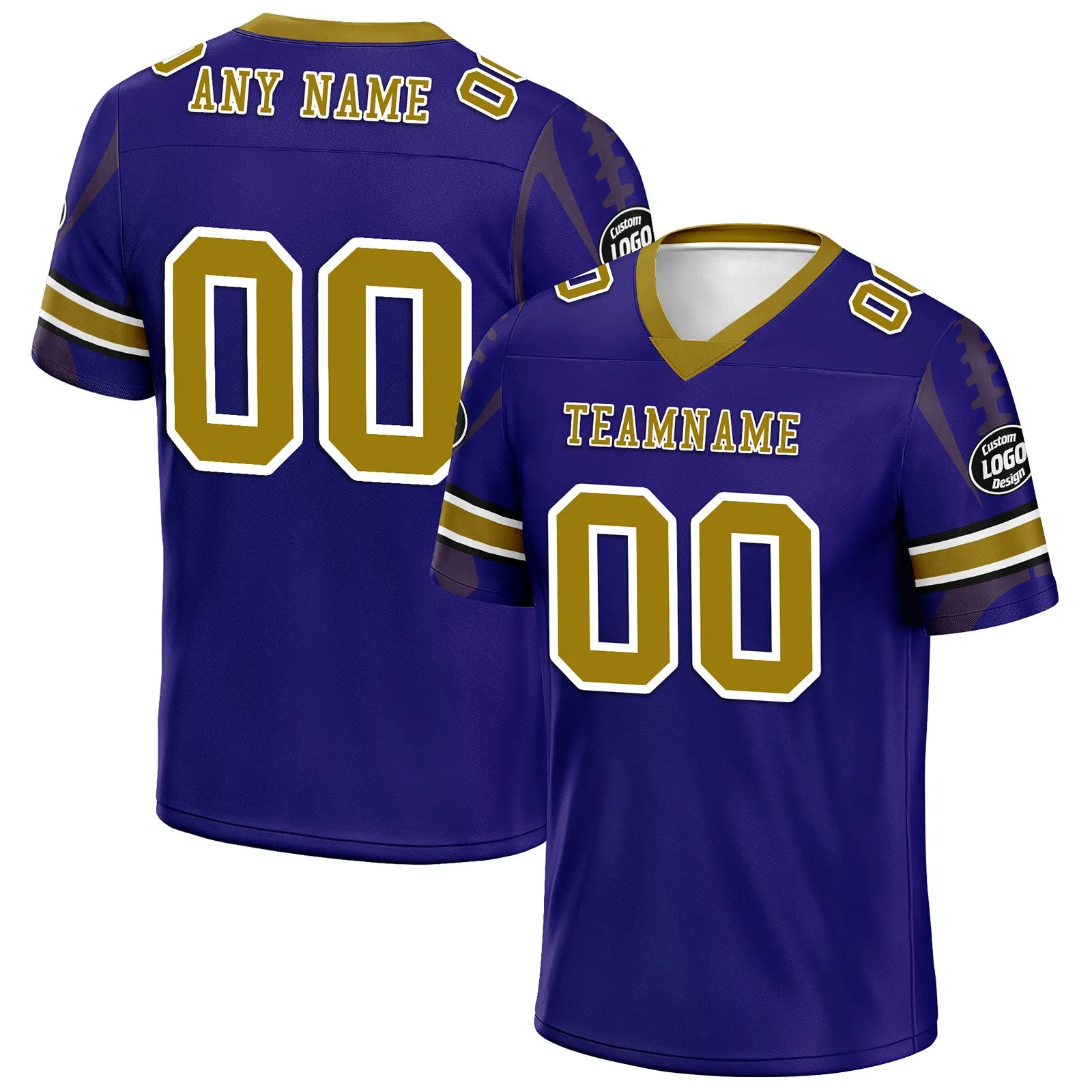 Custom Purple Baltimore Football Jersey and Sports Shoes Combo Offer Personalized Combo ZH-D025008-4