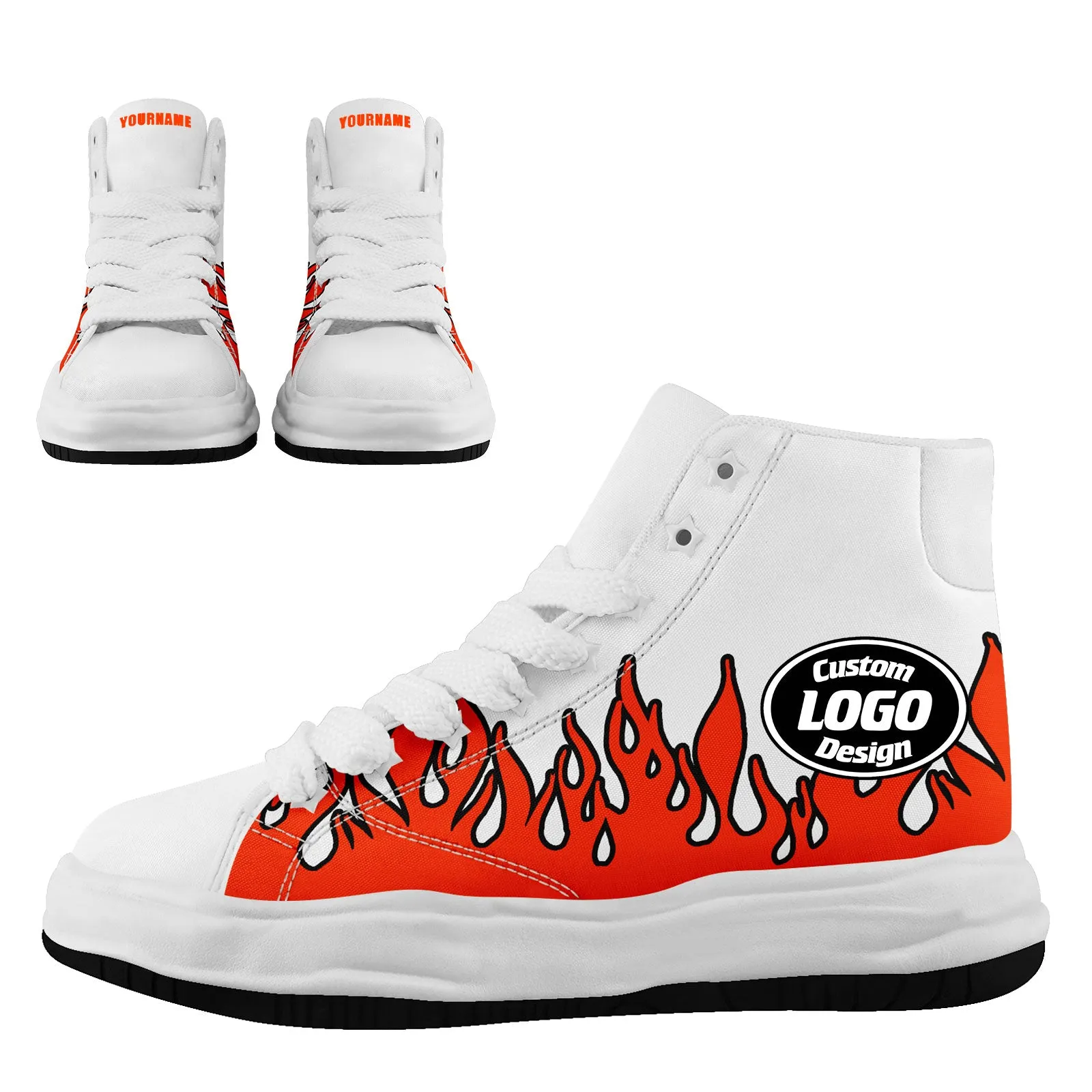 Custom White Orange Cleveland Football Jersey and Firesoul Sports Shoes Combo Offer Personalized Combo ZH-D020273-8