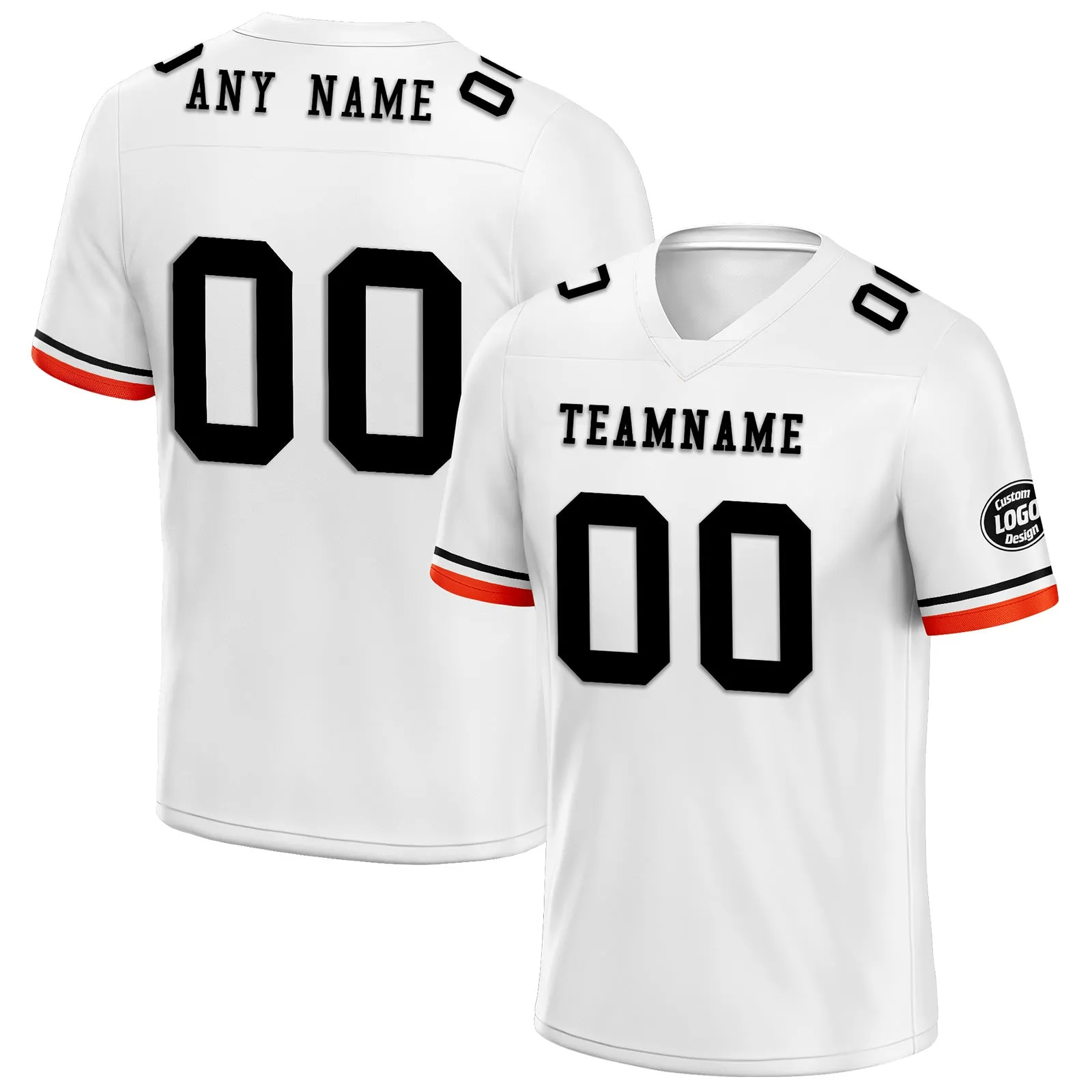 Custom White Orange Cleveland Football Jersey and Firesoul Sports Shoes Combo Offer Personalized Combo ZH-D020273-8