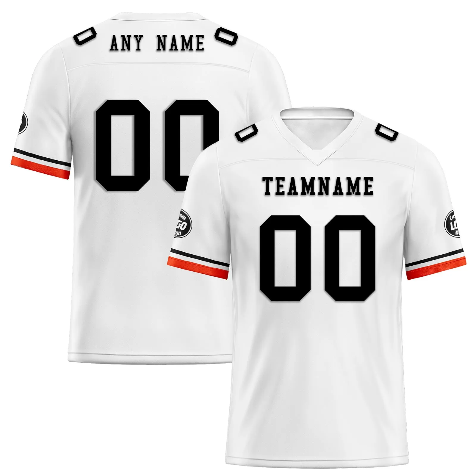 Custom White Orange Cleveland Football Jersey and Firesoul Sports Shoes Combo Offer Personalized Combo ZH-D020273-8