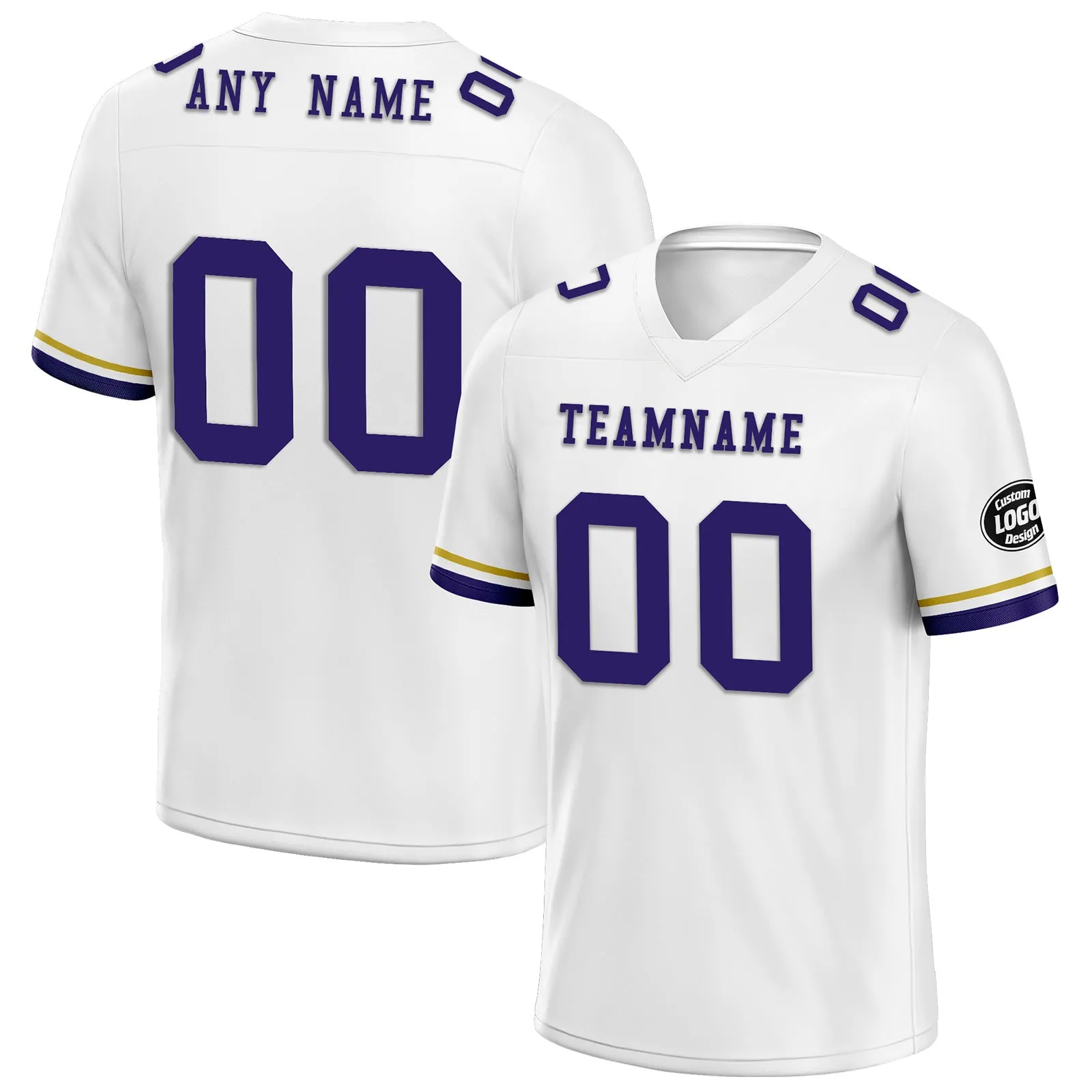 Custom White Purple Baltimore Football Jersey and Firesoul Sports Shoes Combo Offer Personalized Combo ZH-D020273-2