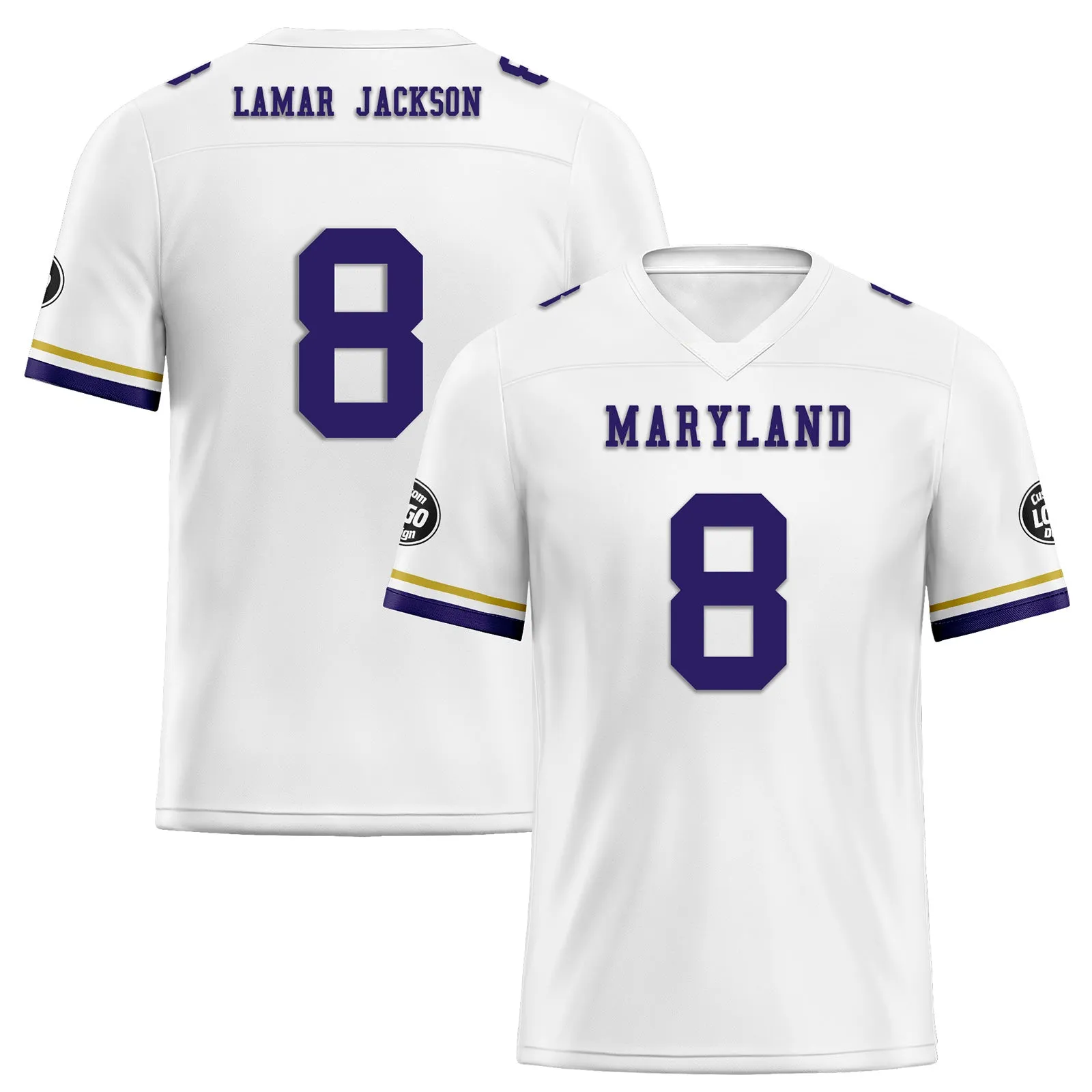 Custom White Purple Baltimore Football Jersey and Firesoul Sports Shoes Combo Offer Personalized Combo ZH-D020273-2