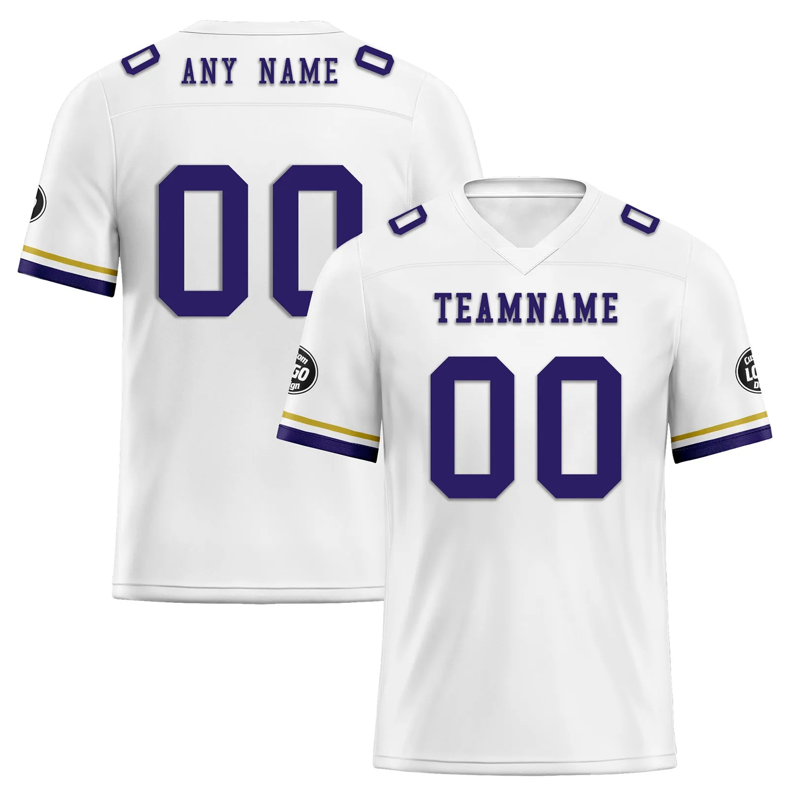 Custom White Purple Baltimore Football Jersey and Firesoul Sports Shoes Combo Offer Personalized Combo ZH-D020273-2