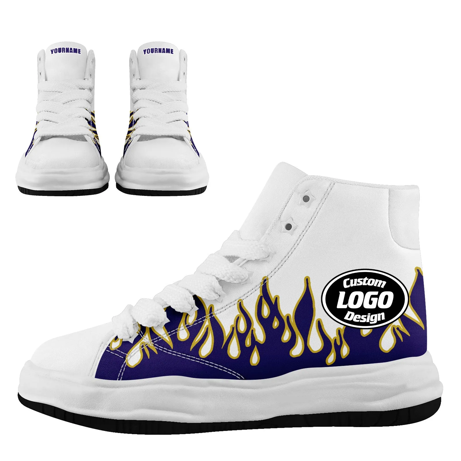 Custom White Purple Baltimore Football Jersey and Firesoul Sports Shoes Combo Offer Personalized Combo ZH-D020273-2