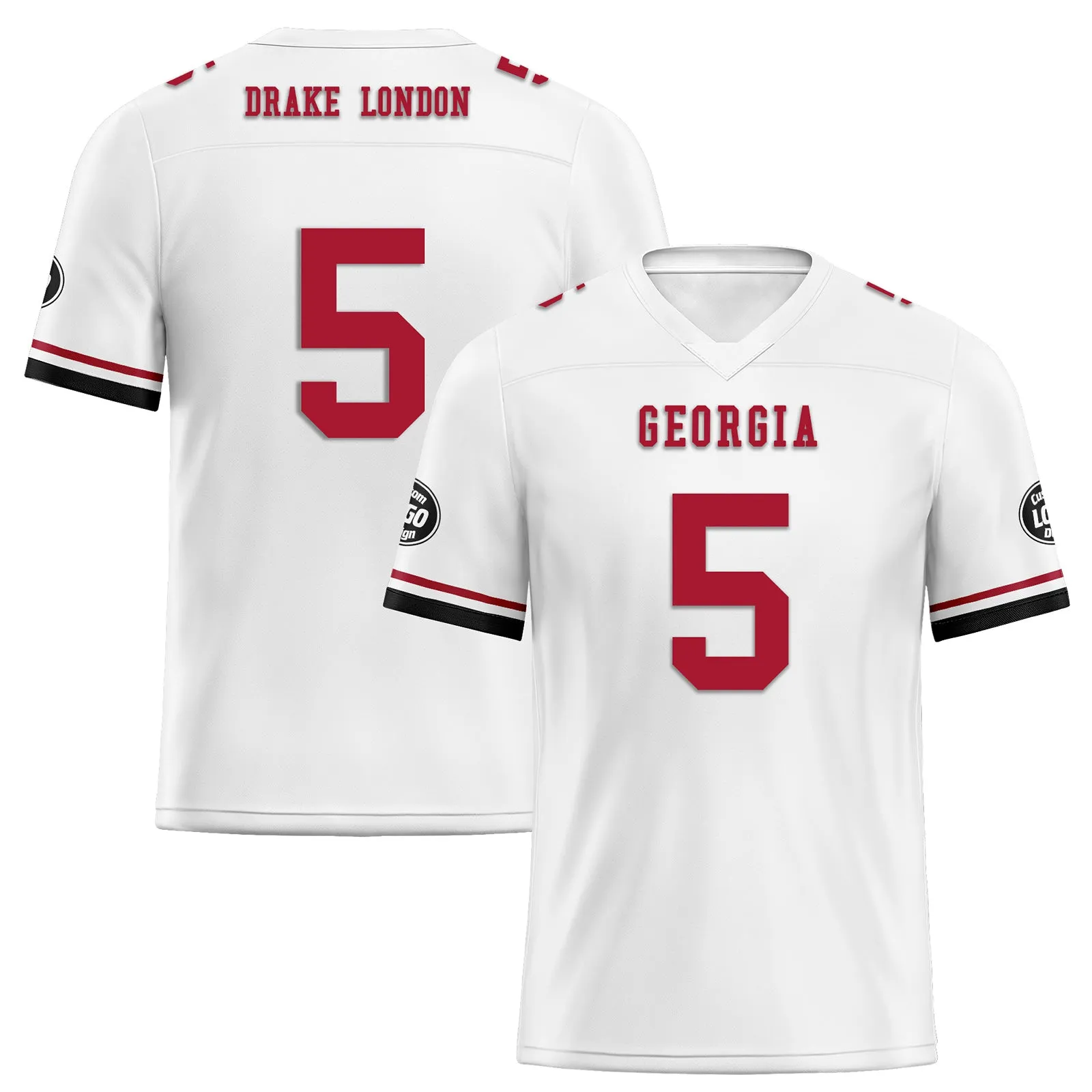 Custom White Red Black Atlanta Football Jersey and Firesoul Sports Shoes Combo Offer Personalized Combo ZH-D020273-3