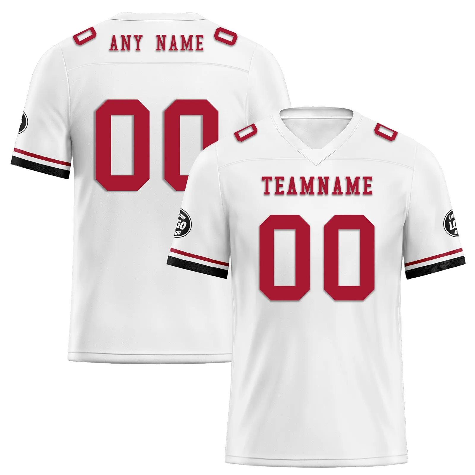 Custom White Red Black Atlanta Football Jersey and Firesoul Sports Shoes Combo Offer Personalized Combo ZH-D020273-3