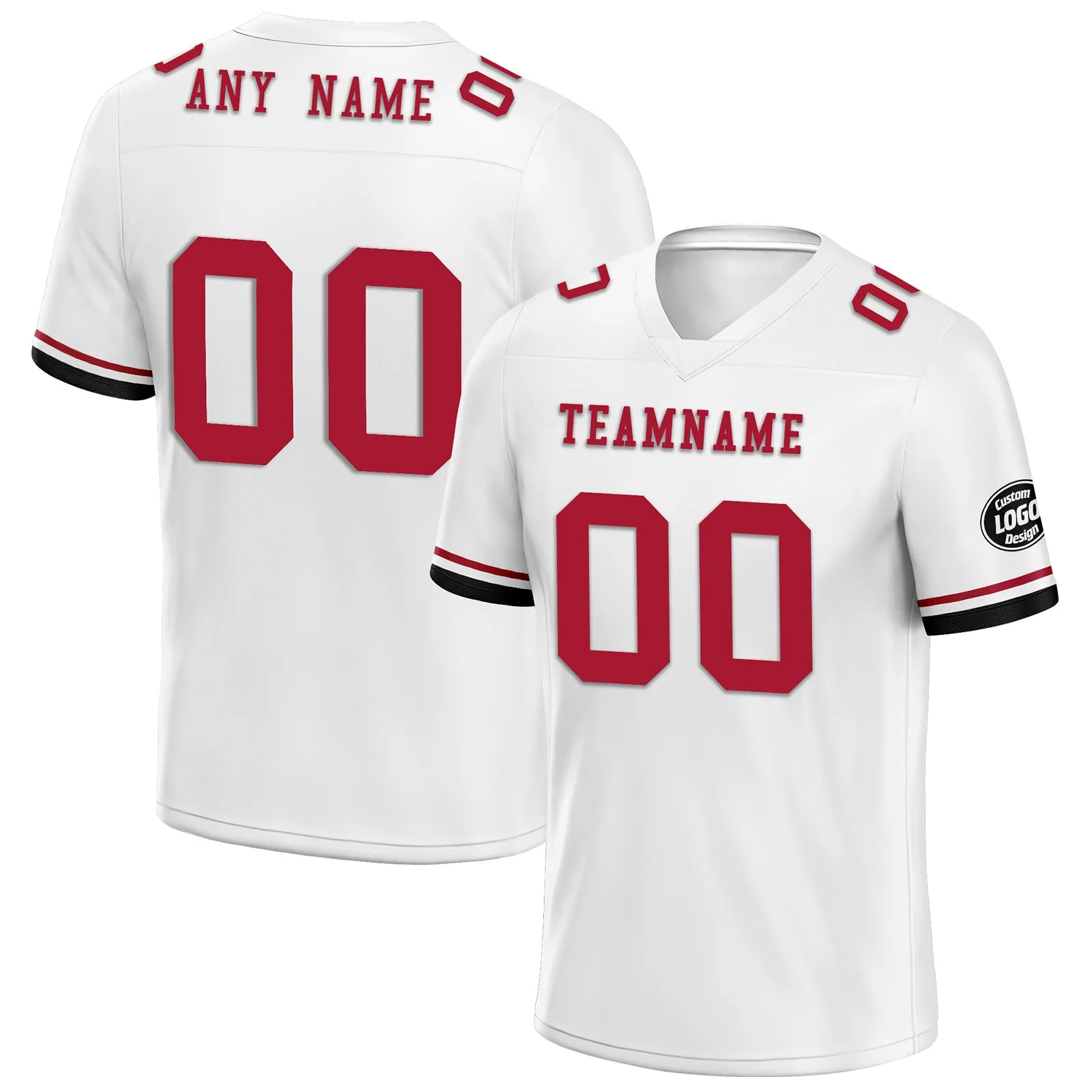 Custom White Red Black Atlanta Football Jersey and Firesoul Sports Shoes Combo Offer Personalized Combo ZH-D020273-3