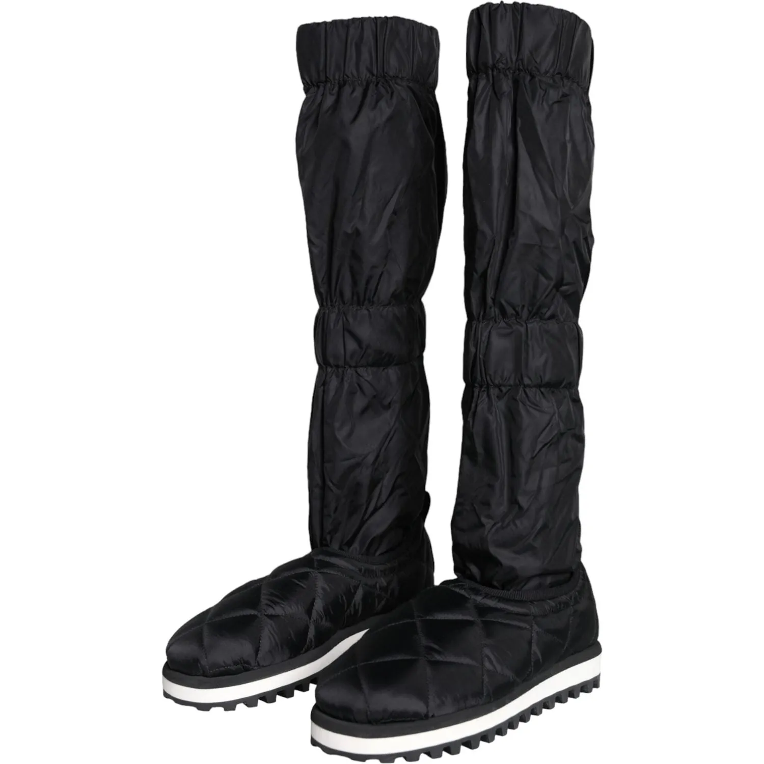 Dolce & Gabbana Black Quilted High Top Boots Sneakers Shoes