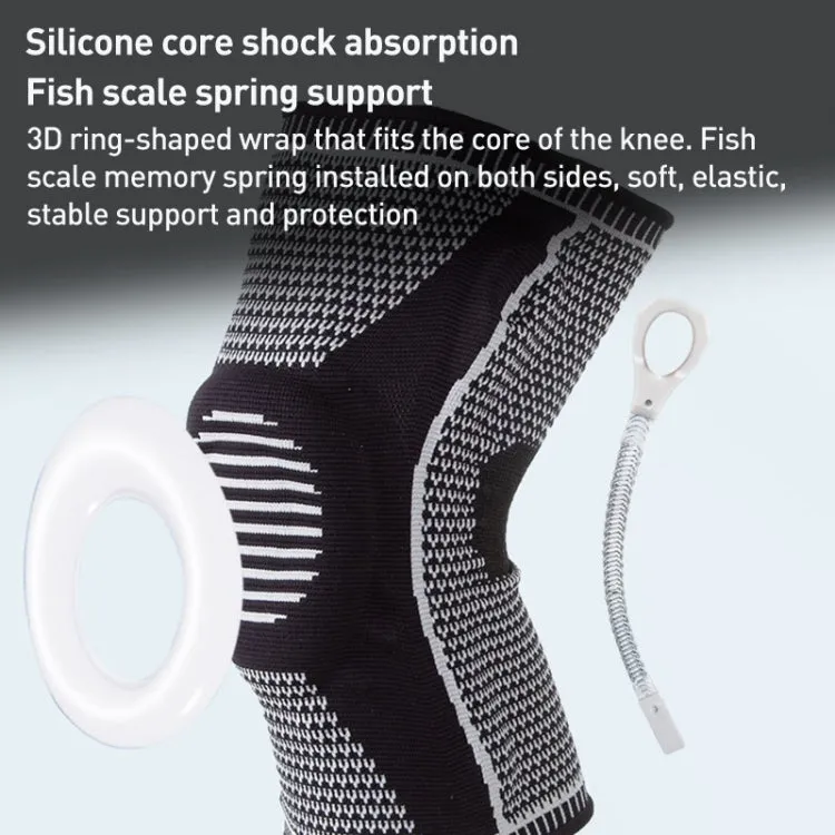 Dual Spring Support Silicone Sports Brace Fitness Protective Pads, Specification:M Size(Grey)