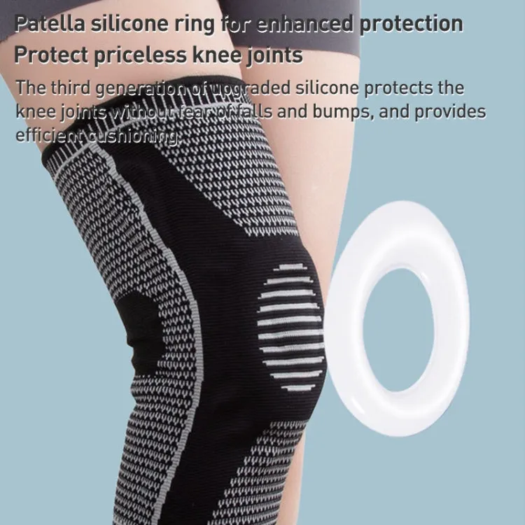 Dual Spring Support Silicone Sports Brace Fitness Protective Pads, Specification:M Size(Grey)