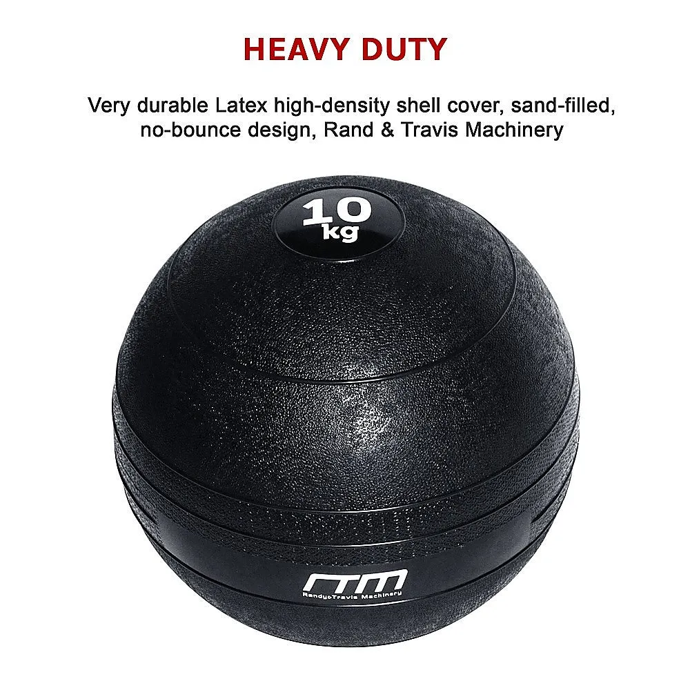 Durable 10kg No Bounce Slam Ball, Black for CrossFit, MMA