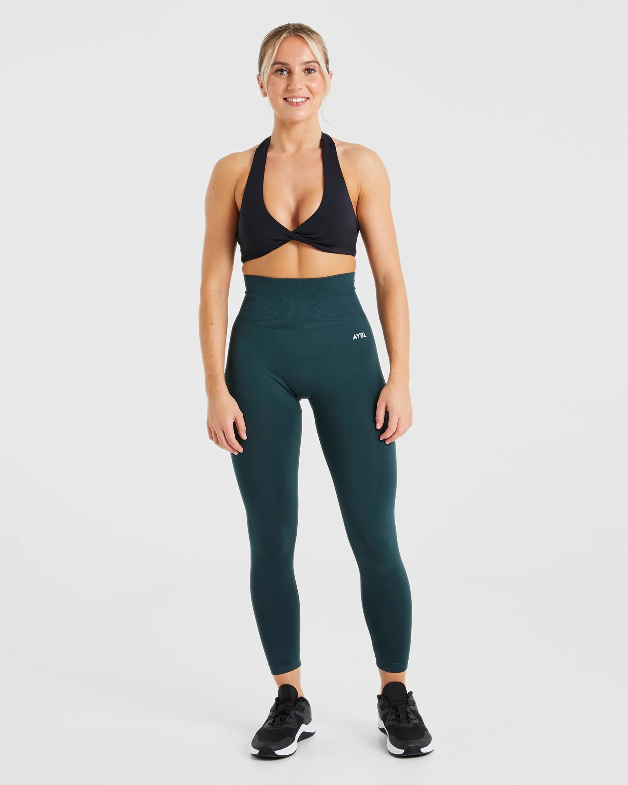 Essential Halterneck Sports Bra - Black