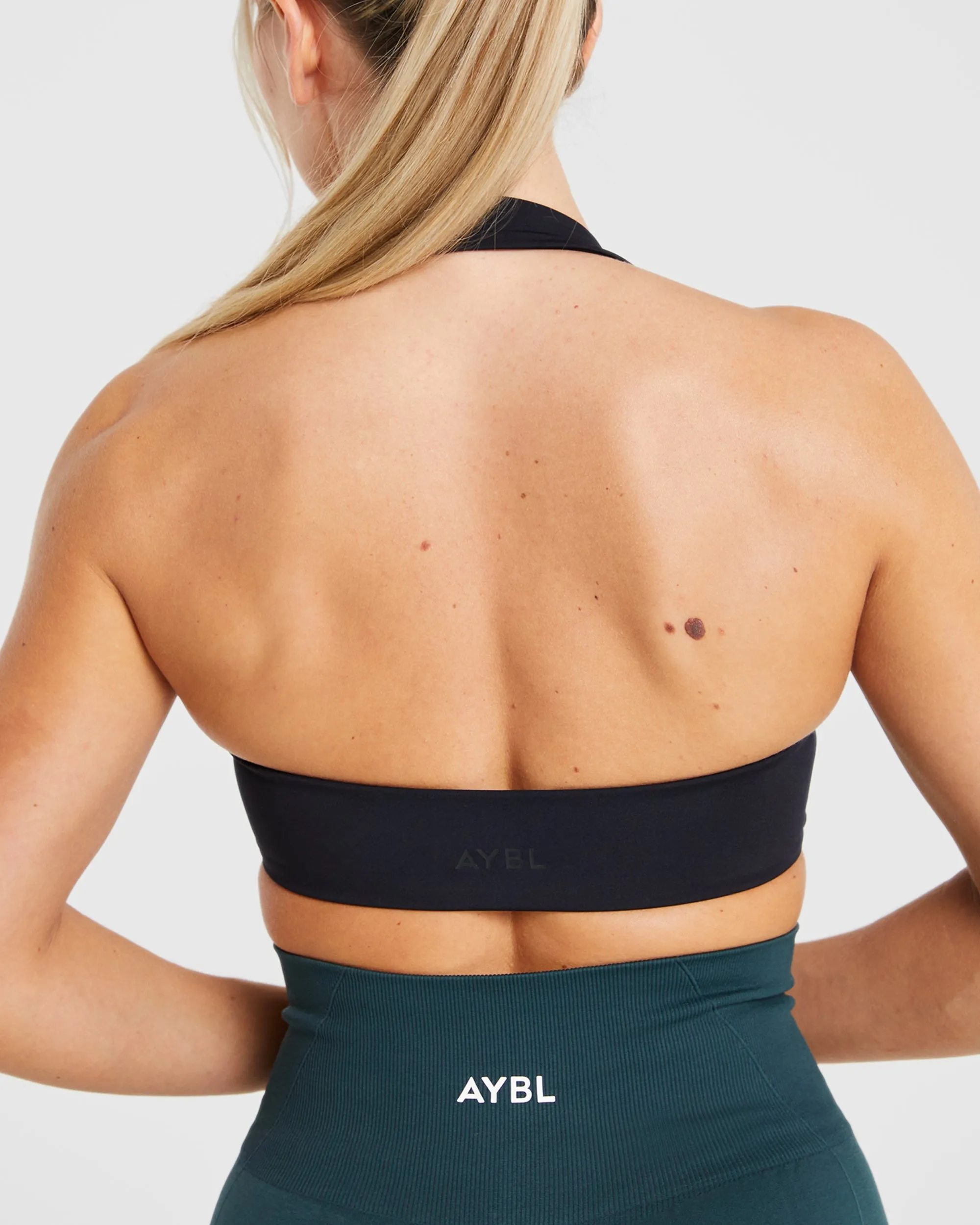 Essential Halterneck Sports Bra - Black