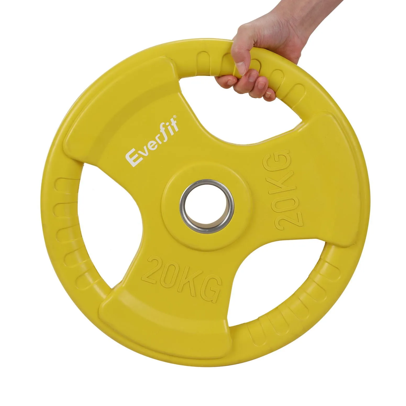 Everfit Weight Plates Standard 20kg Dumbbell Barbell Plate Weight Lifting Home Gym Yellow