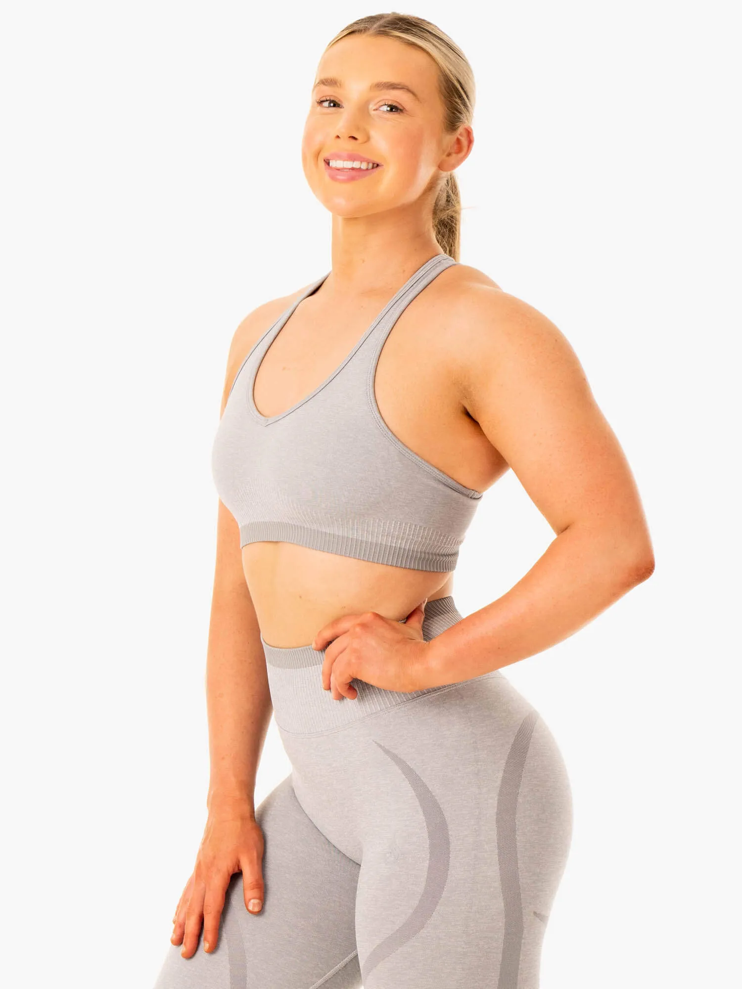 Excel Seamless Sports Bra - Grey Marl