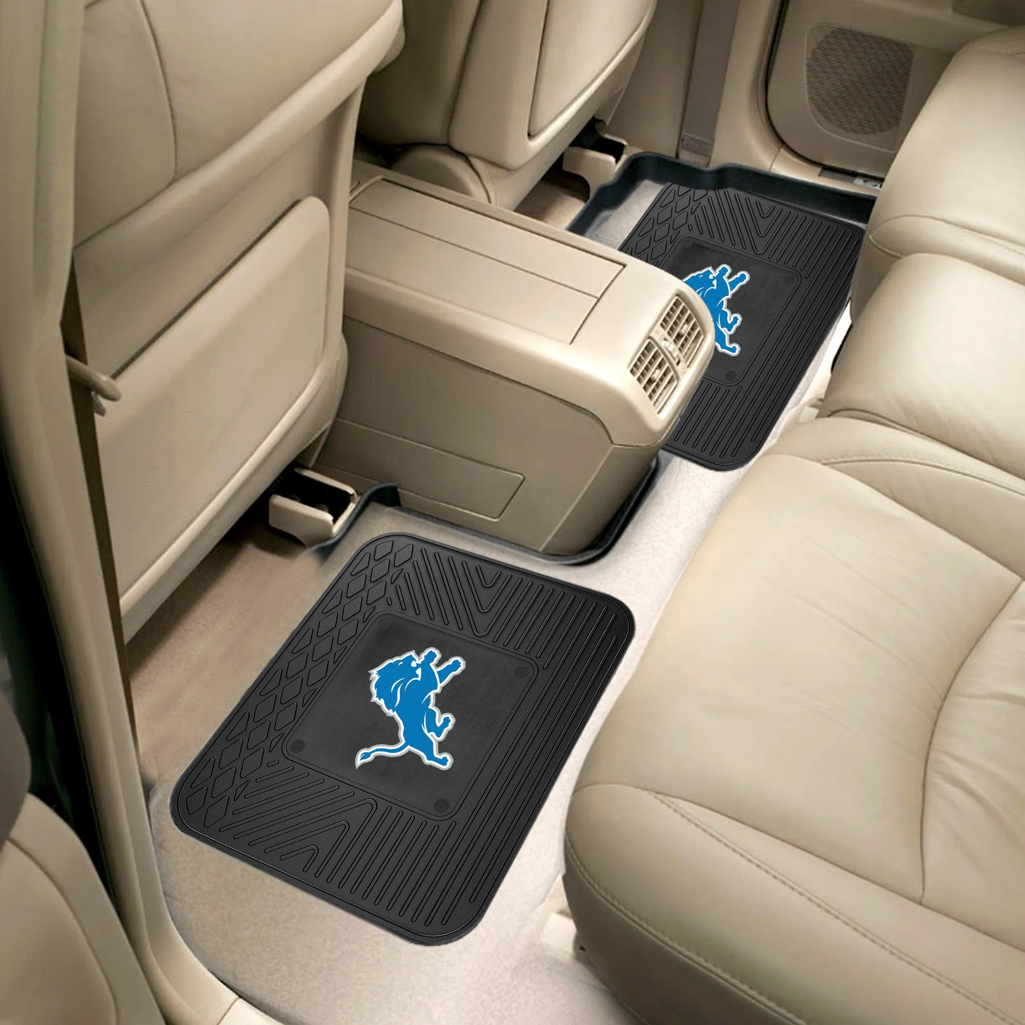 Fanmats Detroit Lions Back Seat Car Utility Mats - 2 Piece Set