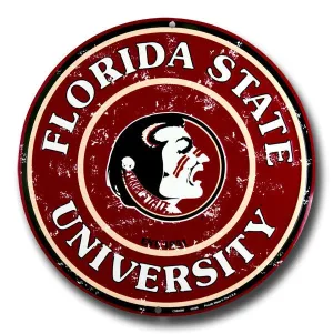 Florida State University Seminoles  Embossed Metal Circular Sign