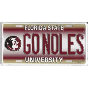 Florida State University Seminoles Go Noles Novelty License Plate