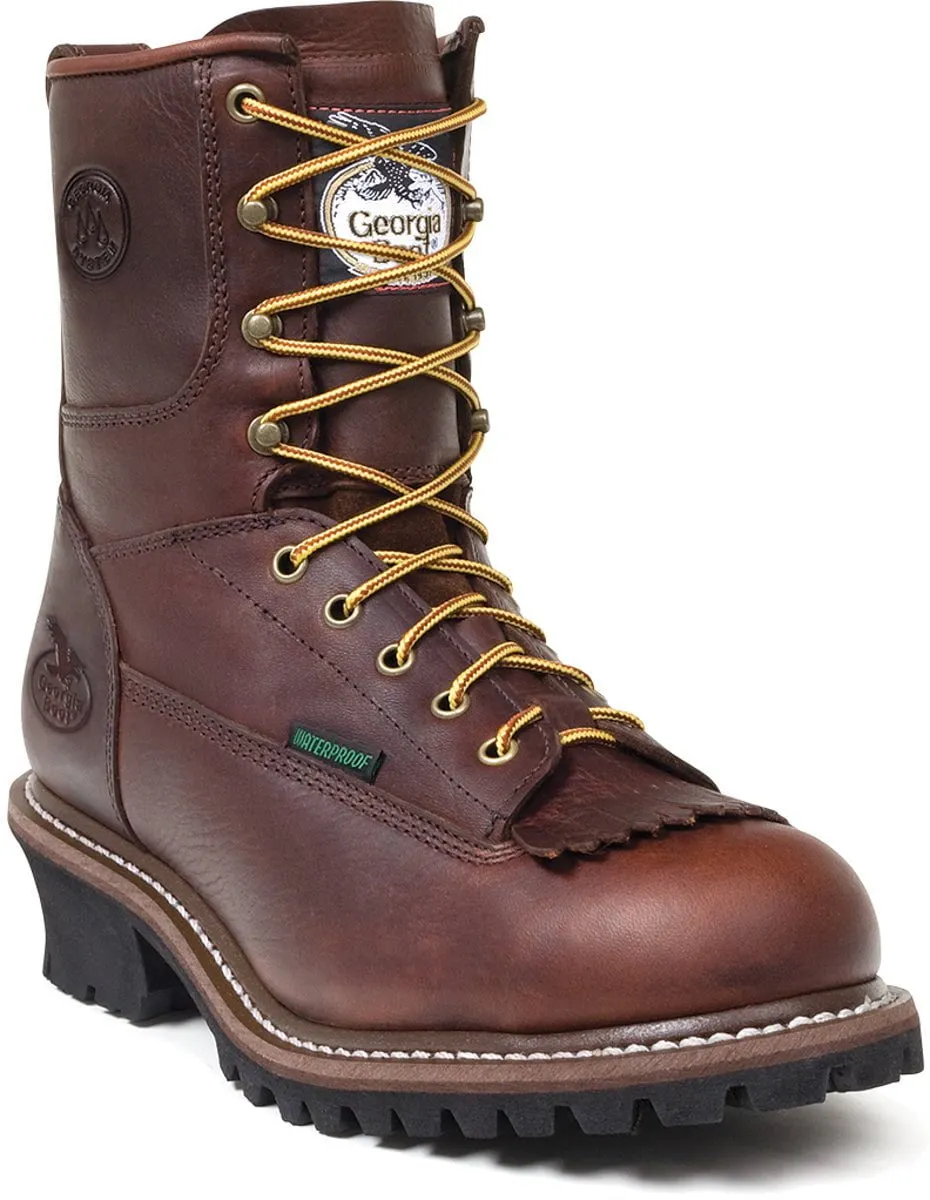 Georgia Mens Chocolate Leather WP ST EH Logger Boots