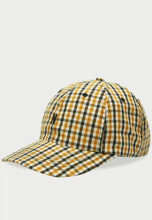 Gingham Sports Cap - sunwashed yellow