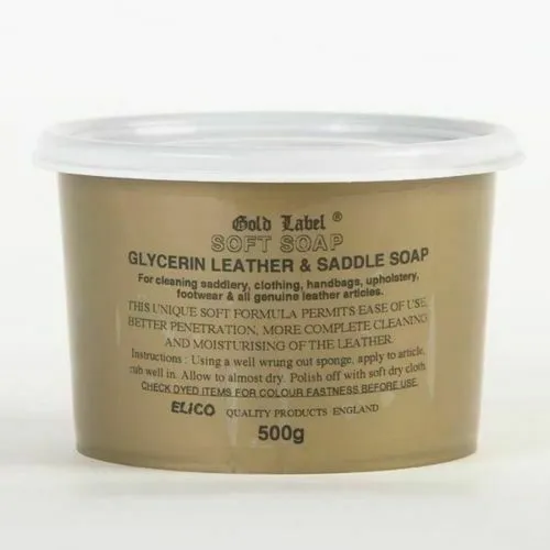 Gold Label Glycerin Leather & Saddle Soap Tub 500g