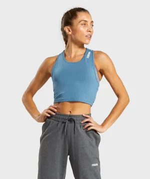 Gymshark Training Cropped Vest - Blue