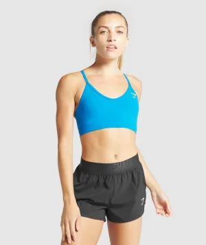 Gymshark V Neck Training Sports Bra - Blue