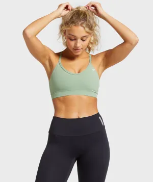 Gymshark V Neck Training Sports Bra - Green