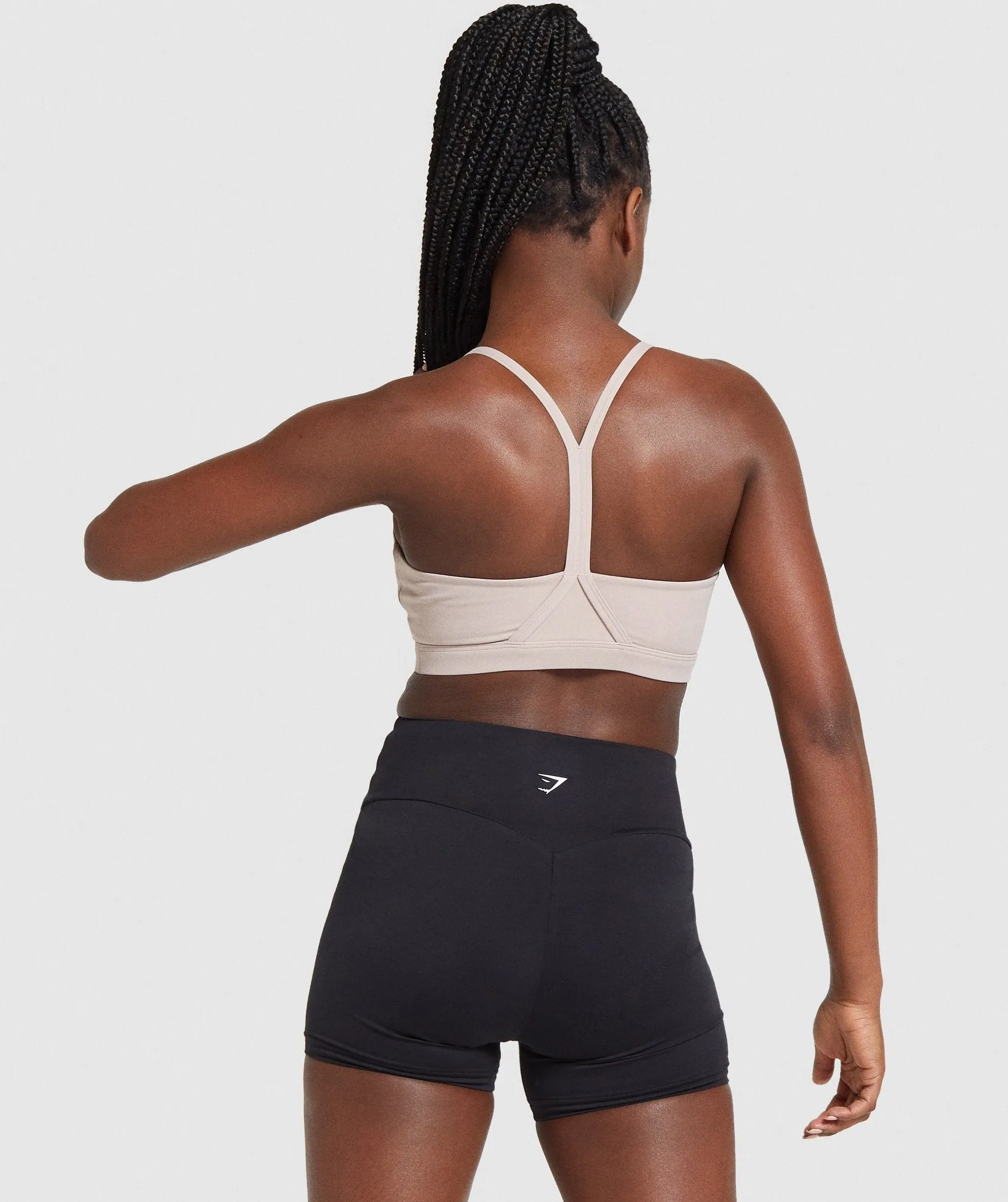 Gymshark V Neck Training Sports Bra - Taupe