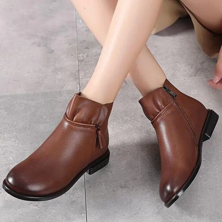 Handmade Leather Ankle Boots GCSV13 - Soft Women's Casual Shoes