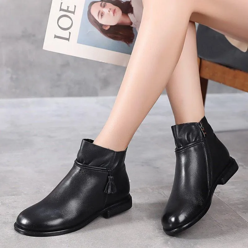 Handmade Leather Ankle Boots GCSV13 - Soft Women's Casual Shoes