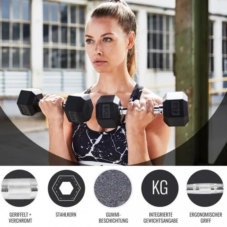 Hex Rubber Dumbbell 27.5KG