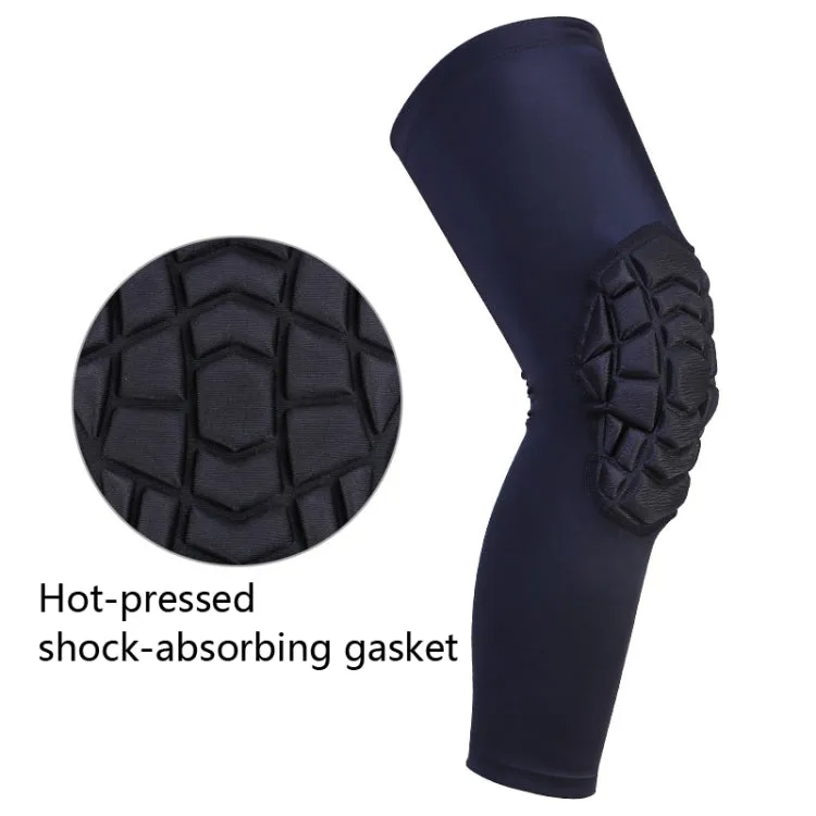 Hot Pressed Honeycomb Knee Pads Basketball Climbing Sports Knee Pads Protective Gear, Specification: L (Black)