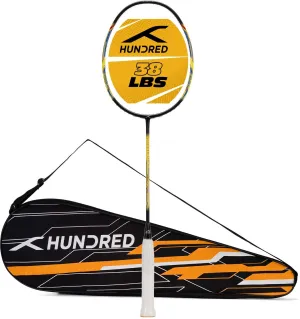 Hundred Atomic X 38 CTRL  Superstrong Carbon Unstrung Badminton Racquet (Black / Yellow)