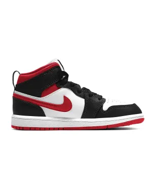 Jordan 1 Mid (PS) Kids White Gym Red