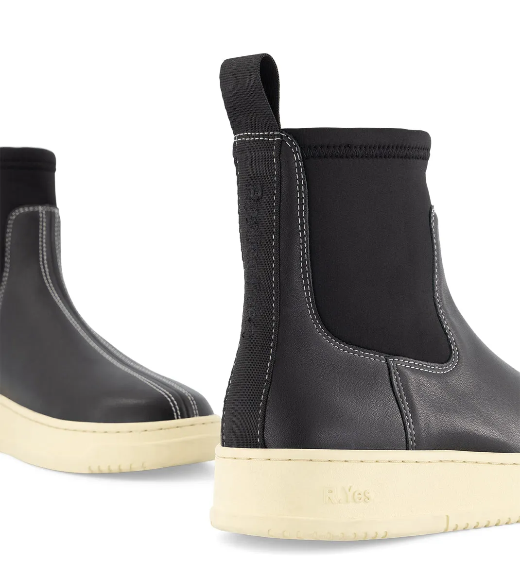 Jubilant Leather High-Top Boot | Black and Milk