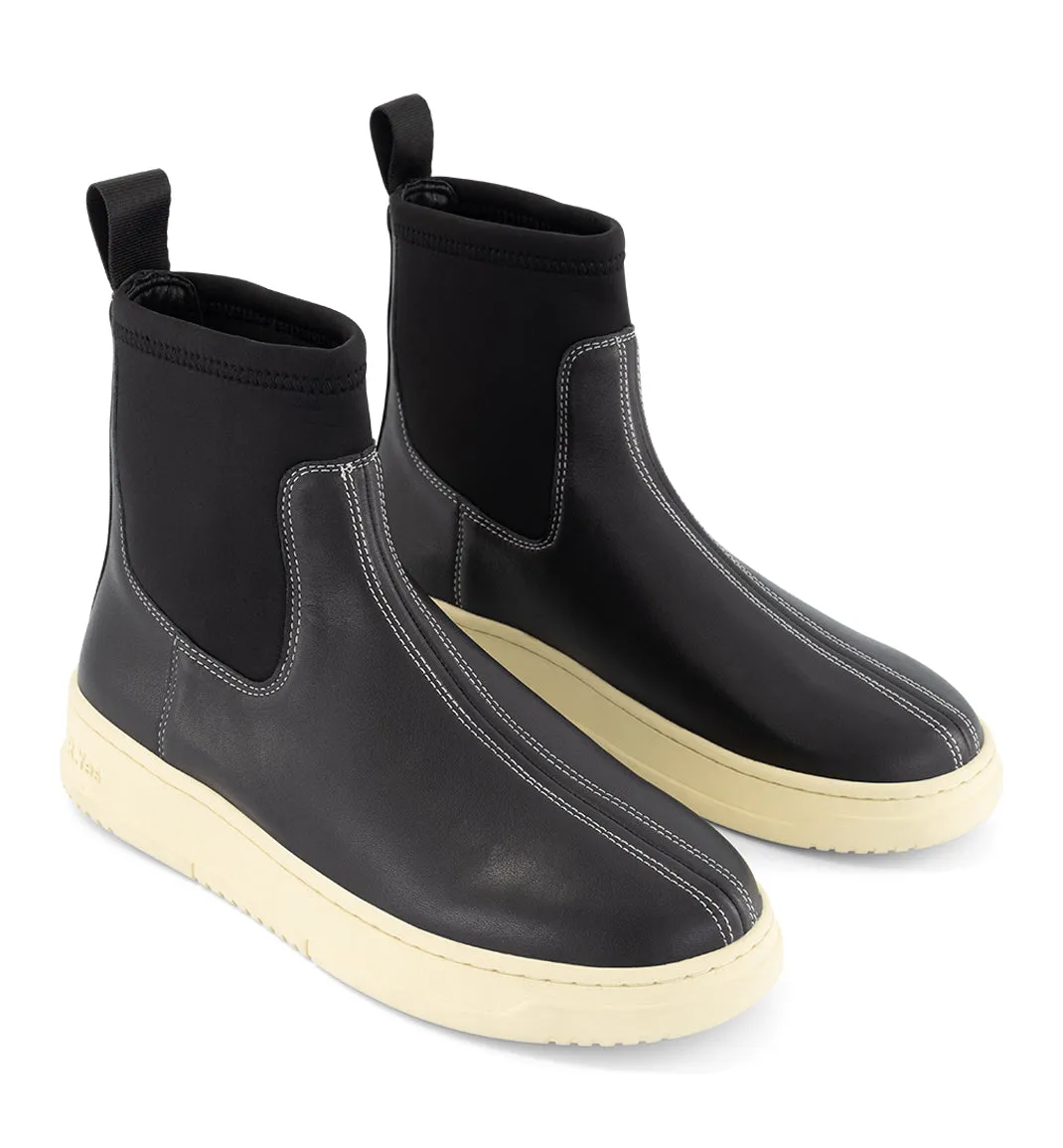 Jubilant Leather High-Top Boot | Black and Milk