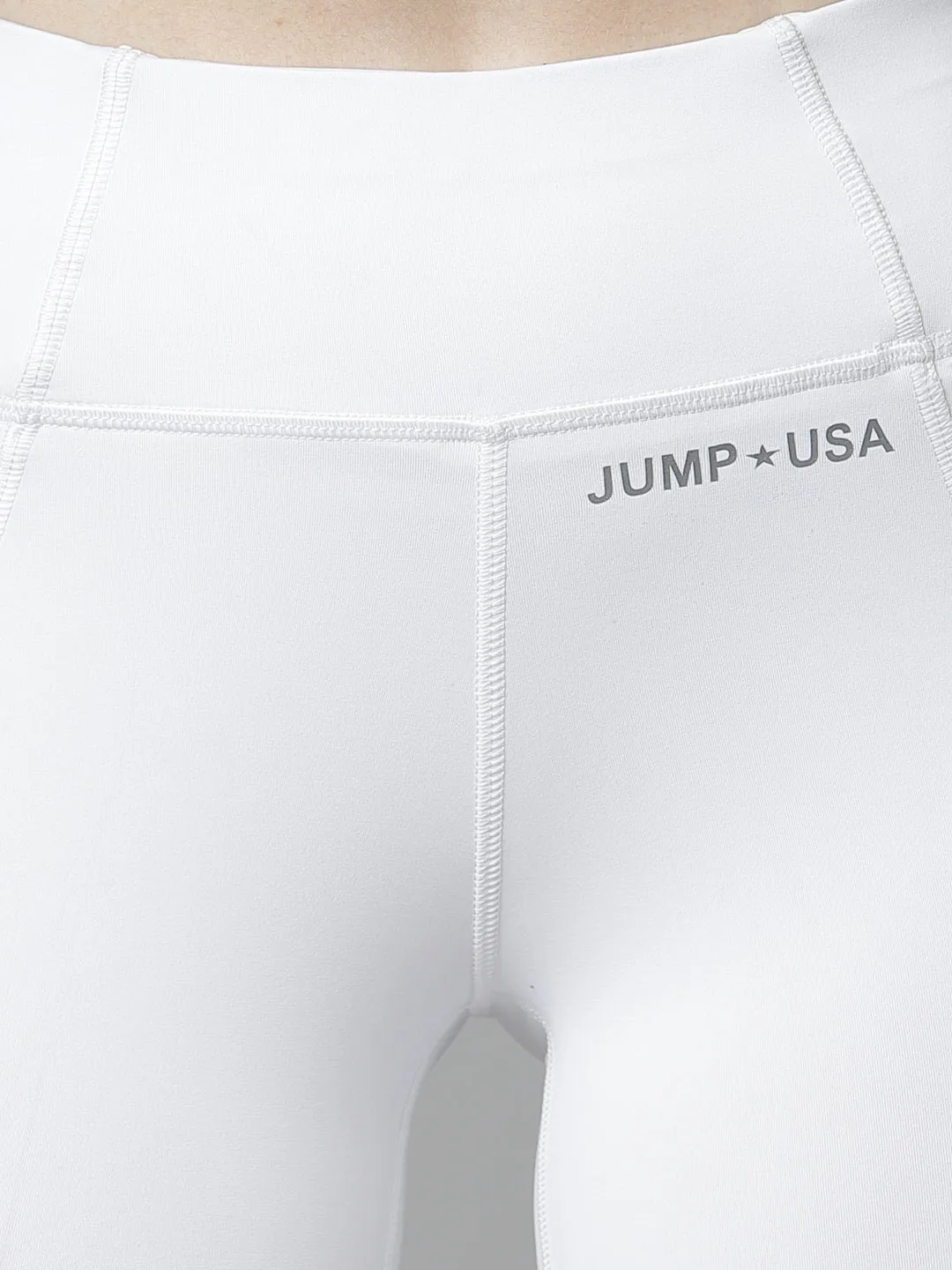 JUMP USA Women White Solid Rapid-Dry Seamless Tights