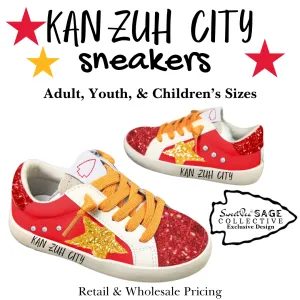 KAN ZUH CITY ‘Chiefs’ Custom Retro Game Day Sneaker Shoe