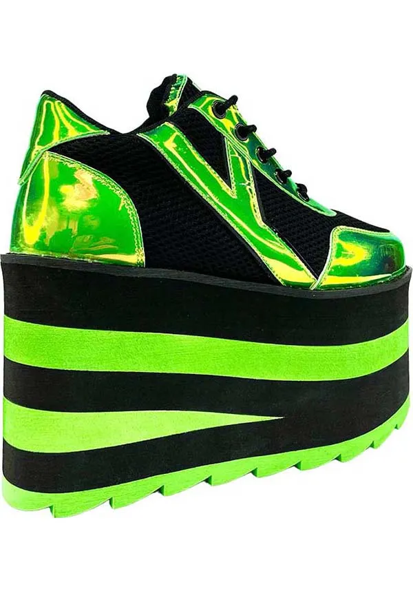 Karazii [Black/Green] | PLATFORM BOOTS*