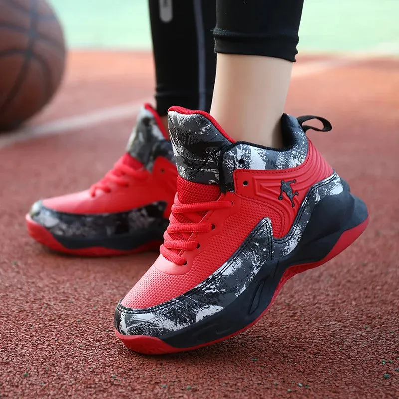 Kids Thick Sole Non-Slip Basketball Shoes Sneakers