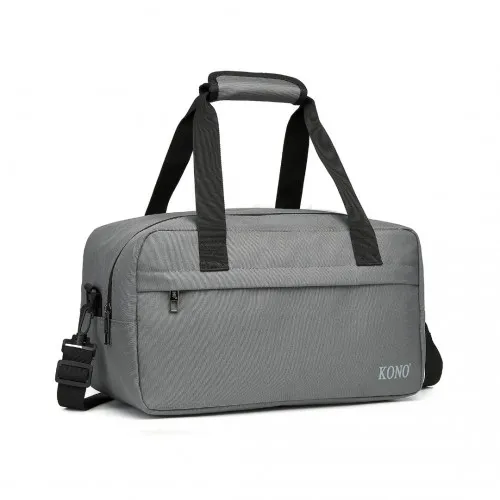 Kono Lightweight Multi Purpose Unisex Sports Travel Duffel Bag - Grey | Durable & Stylish