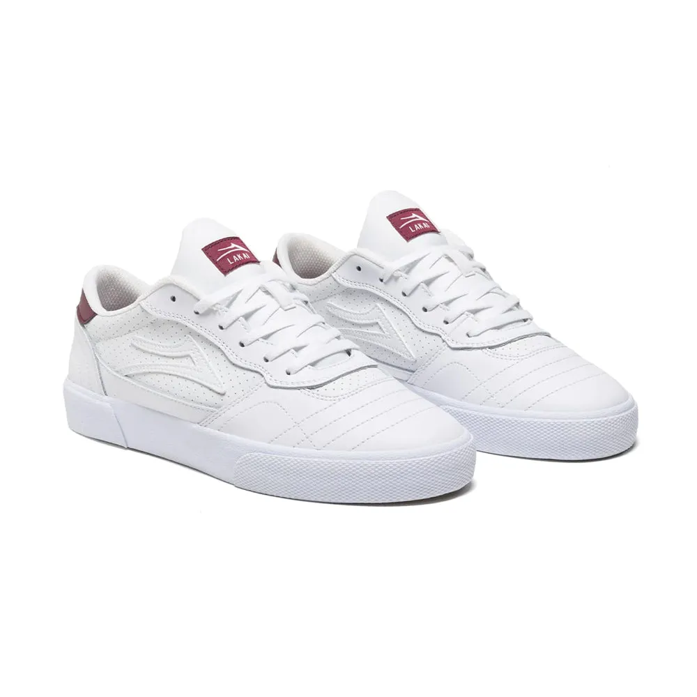 LAKAI CAMBRIDGE // WHITE/BURGUNDY LEATHER