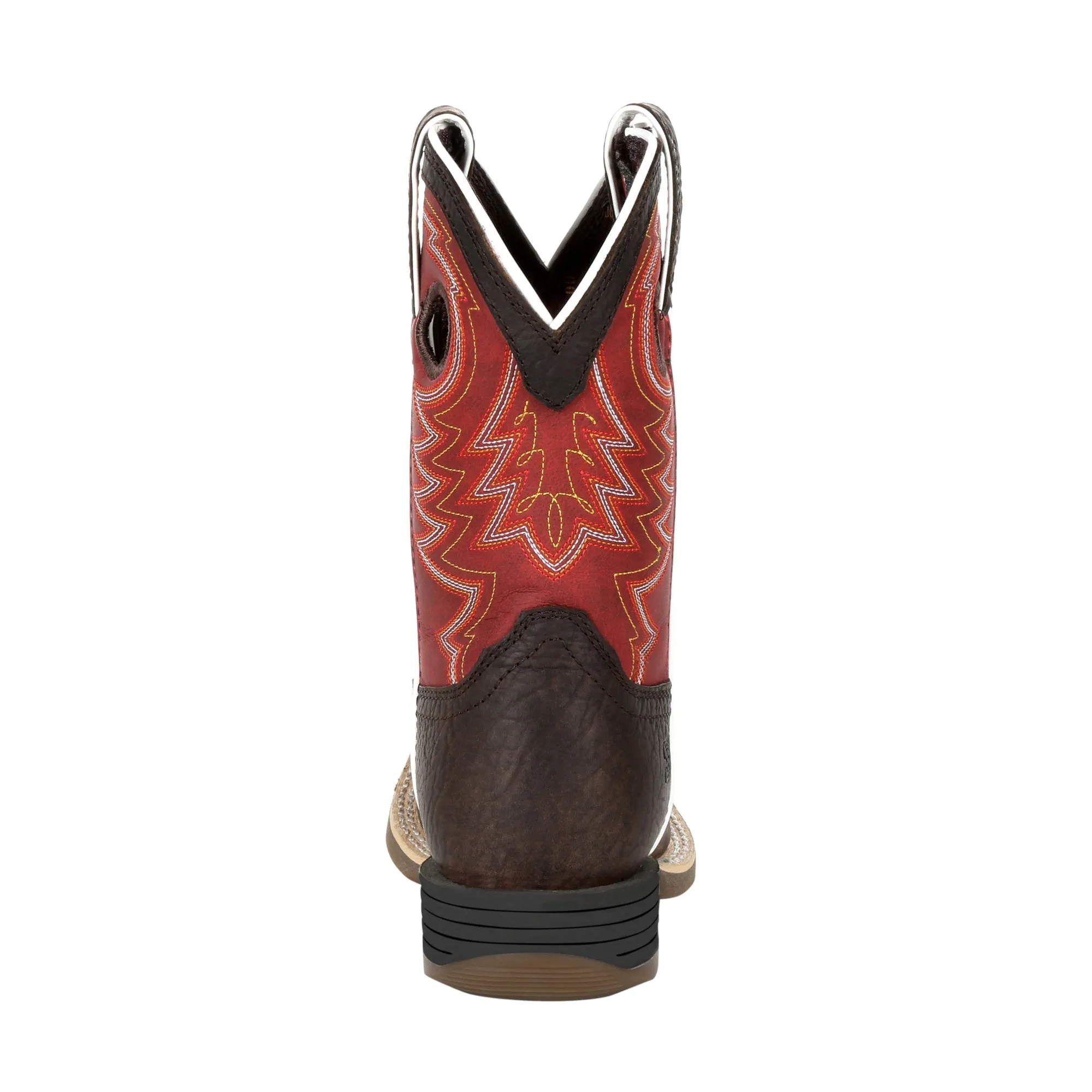 Lil Durango Little Kids Chestnut/Crimson Leather Rebel Pro Cowboy Boots