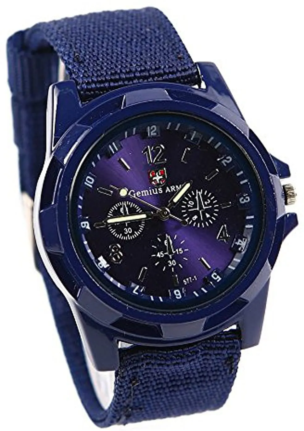 Lsvtrus Men'S Sport Style Swiss Military Army Pilot Fabric Strap Watch Blue