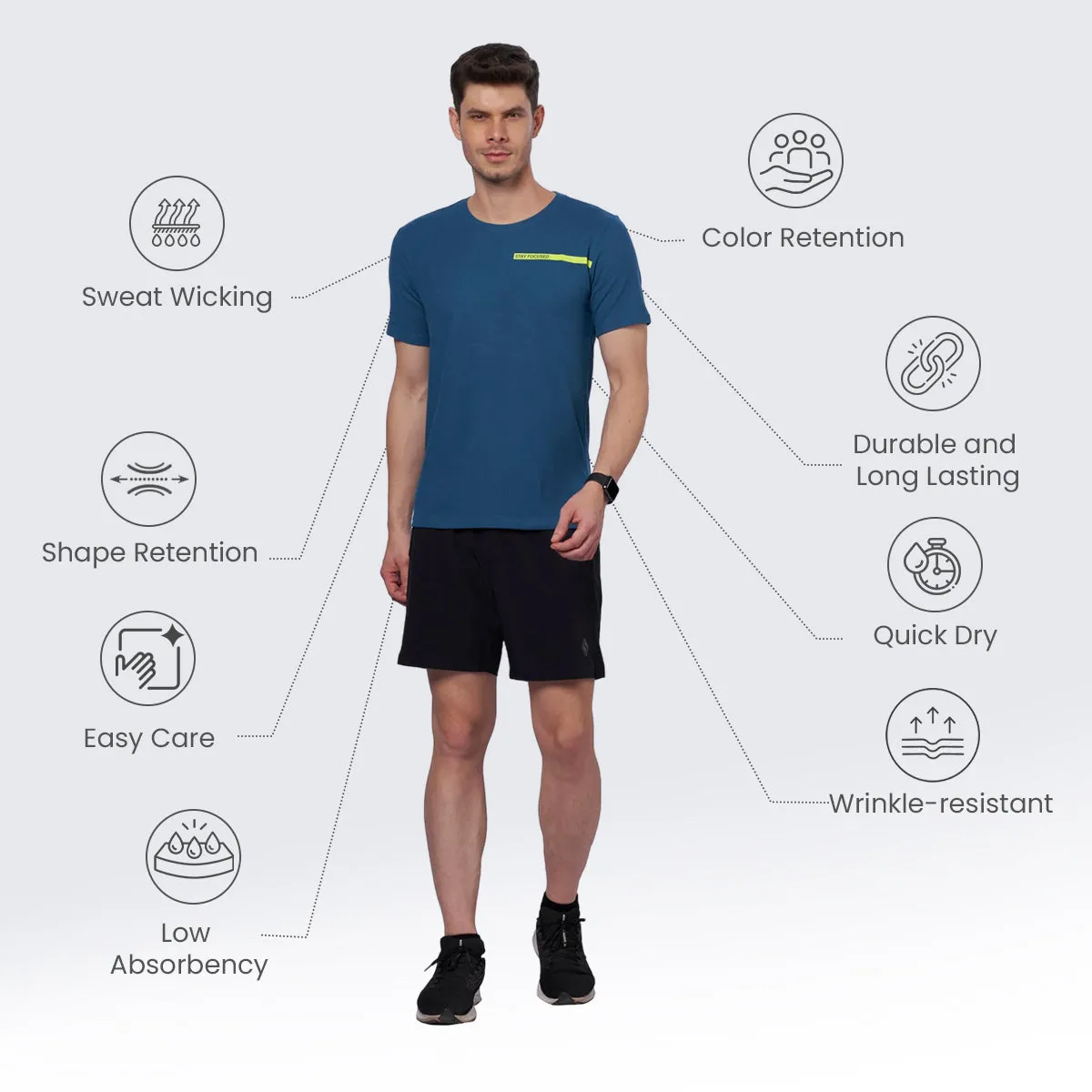 Men Breathable Training Outdoor T-Shirt (Blue)