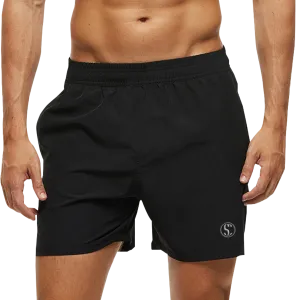 Men's Black Cotton Gym Shorts